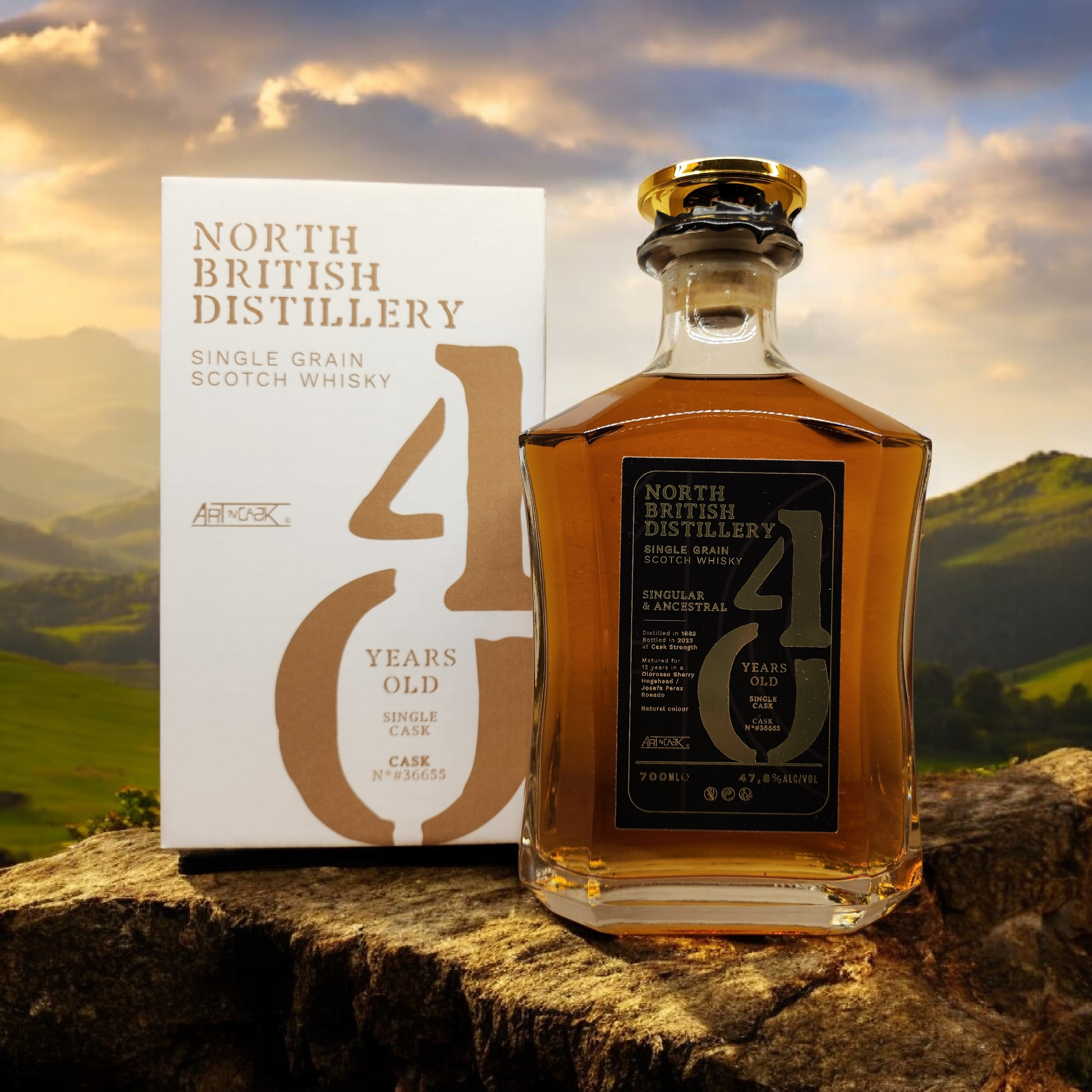 North British Distillery 40 ans - Single grain scotch whisky - Ecosse - Art And Cask - 47,8% 2 Whisky 40 ans art and cask north british distillery