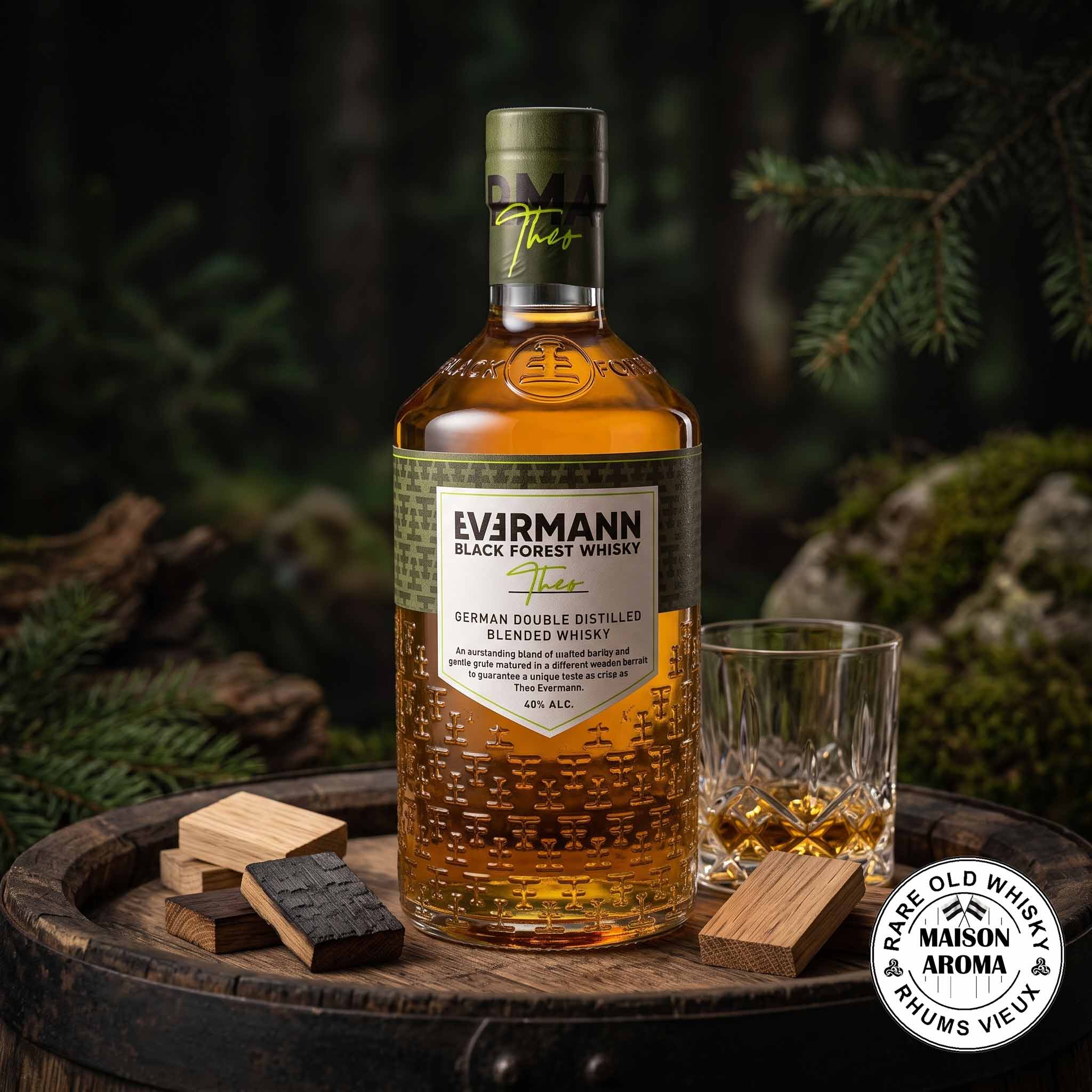 EVERMANN Black Forest Whisky - Édition "Theo" - ALLEMAGNE - 40% 2 whisky moderne allemand theo evermann