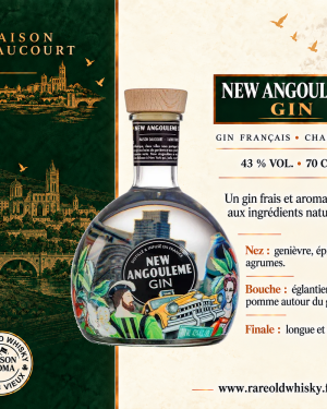 Bouteille de New Angoulême Gin de la Maison Daucourt, gin français à 43 %