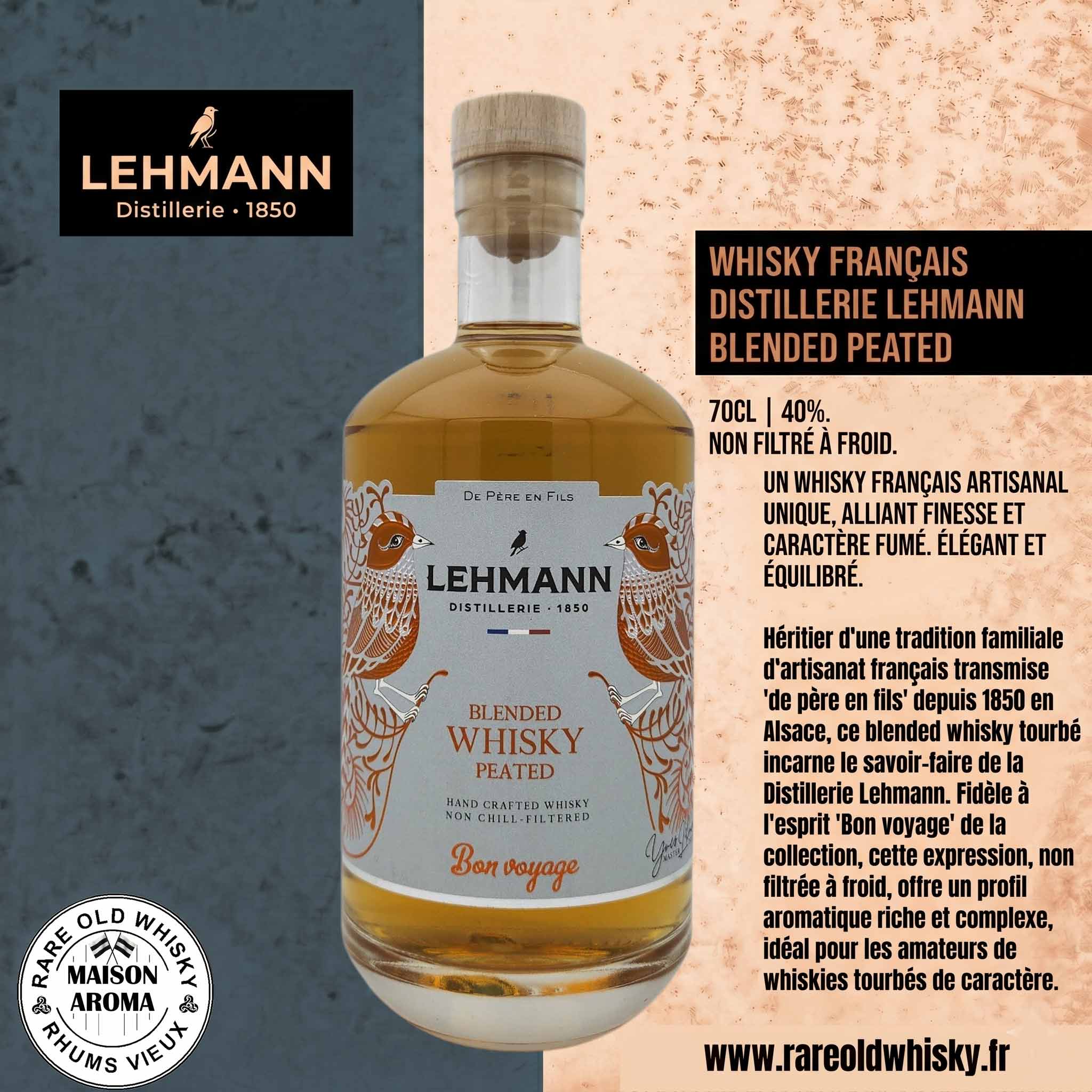 Blended Whisky Bon voyage - Distillerie Lehmann - France - Bas-Rhin - 40 % 1 Bon voyage whisky Lehmann