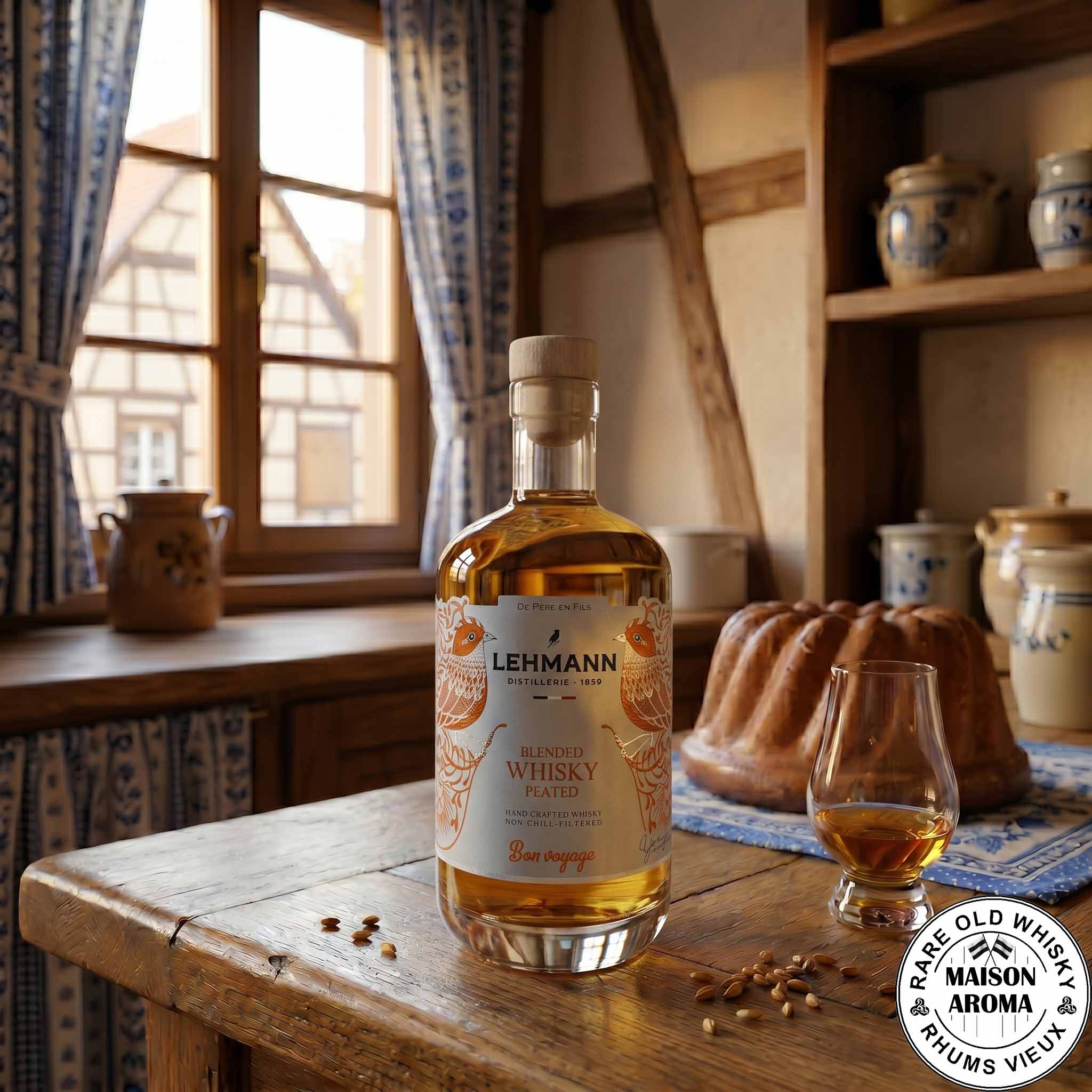 Blended Whisky Bon voyage - Distillerie Lehmann - France - Bas-Rhin - 40 % 2 Lehmann bon voyage whisky