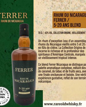 Rhum Ferrer Collection Origine – Nicaragua 5 - 20 ans - 43 %